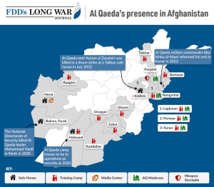 Al Qaeda infrastructure in Afghanistan map