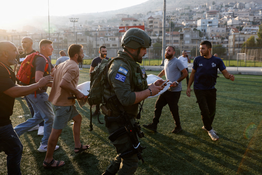 Aftermath of rocket attack in northern Israel