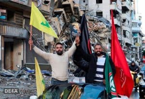 Hezbollah supporters celebrating