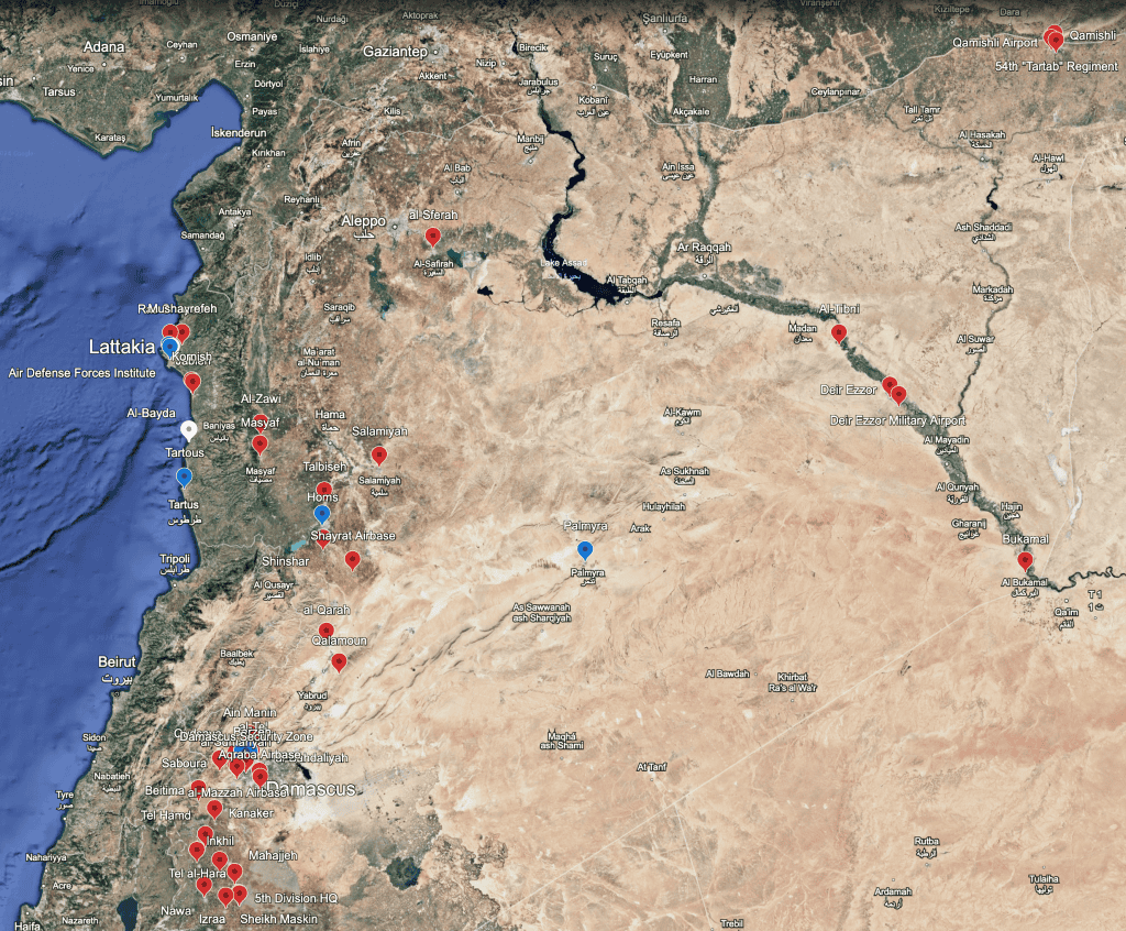 Bashan Arrow air and naval operations map