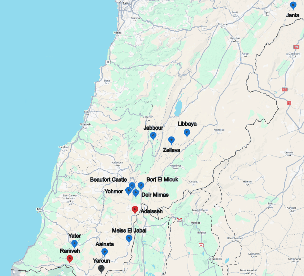 IDF operations in Lebanon March 13-17, 2025